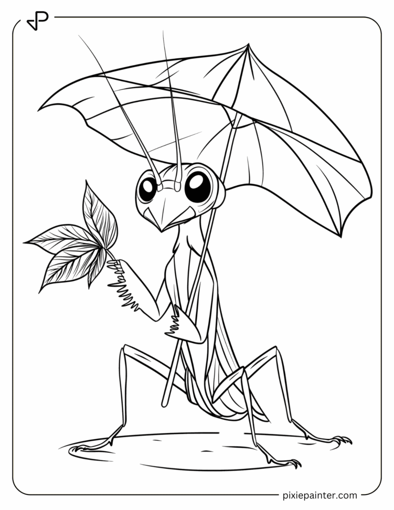 19. Baby Mantis Under a Leaf Umbrella