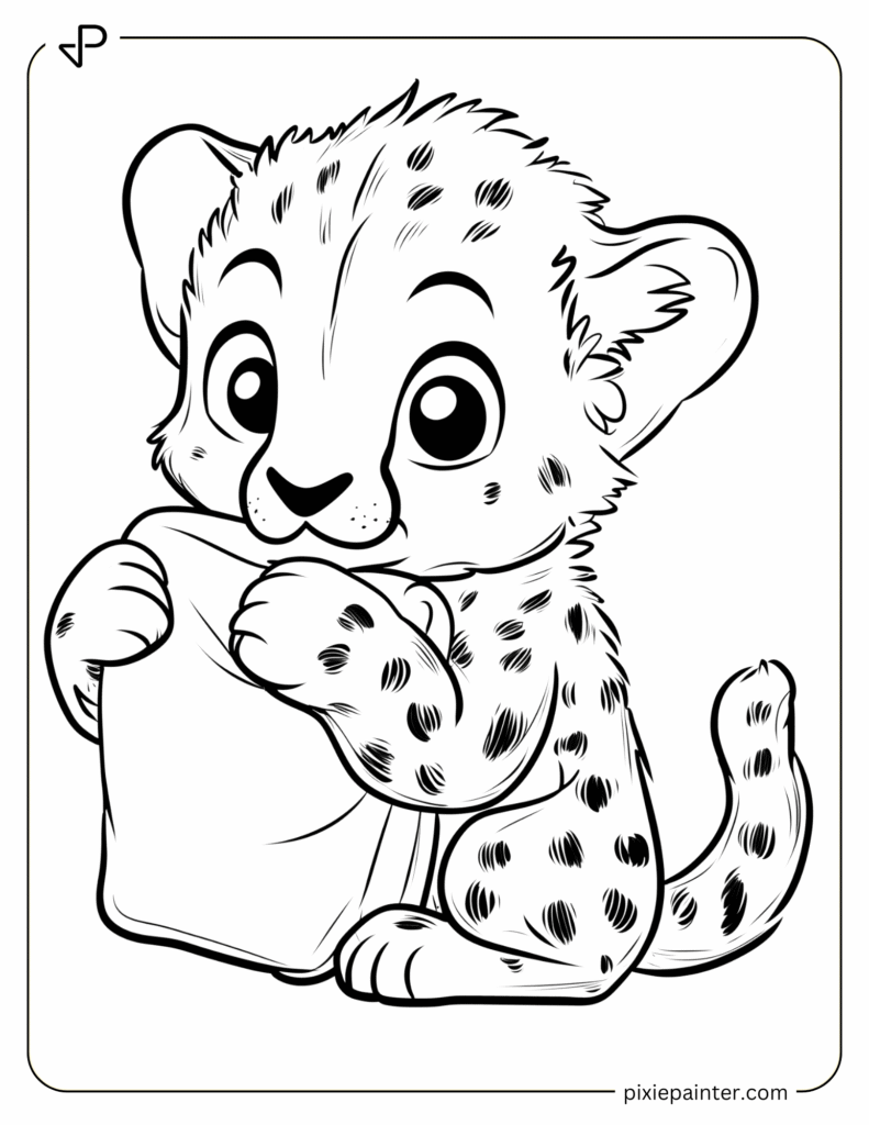 19. Cute Cheetah Hugging a Plush Toy