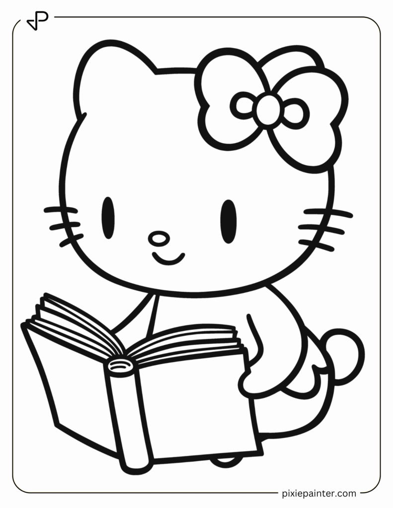 19. Hello Kitty Reading a Book