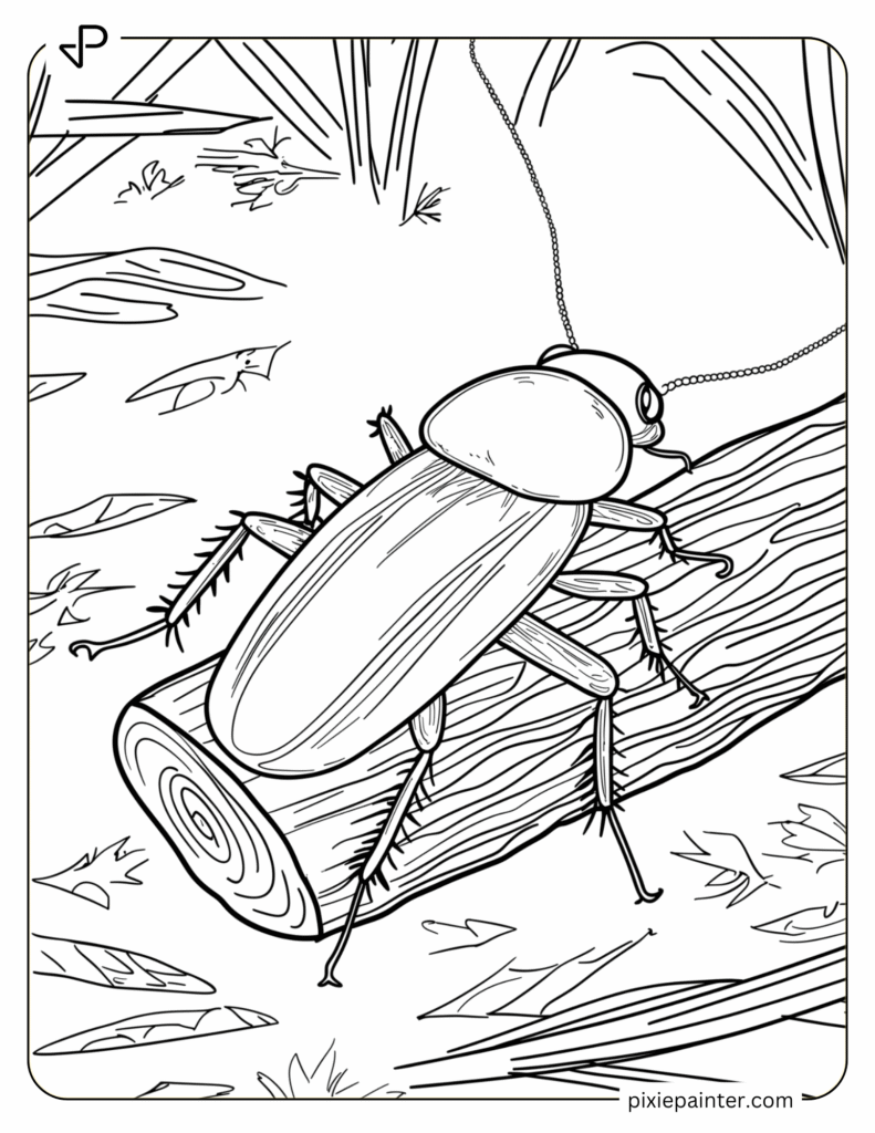 19. Lazy Cockroach Sitting on a Log