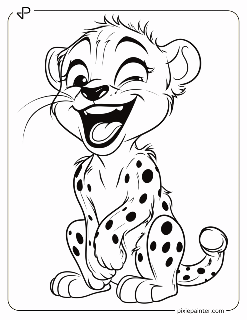2. Baby Cheetah Laughing- coloring pages