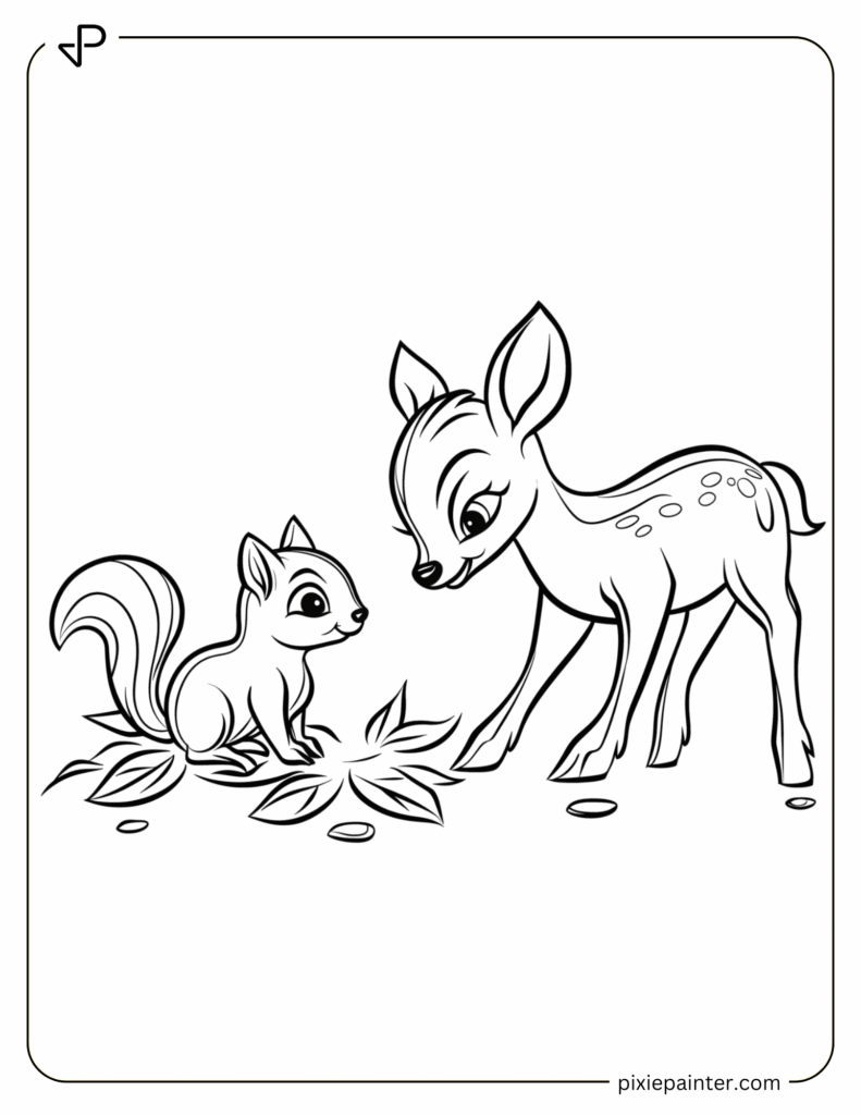21. Baby Deer and a Friendly Squirrel