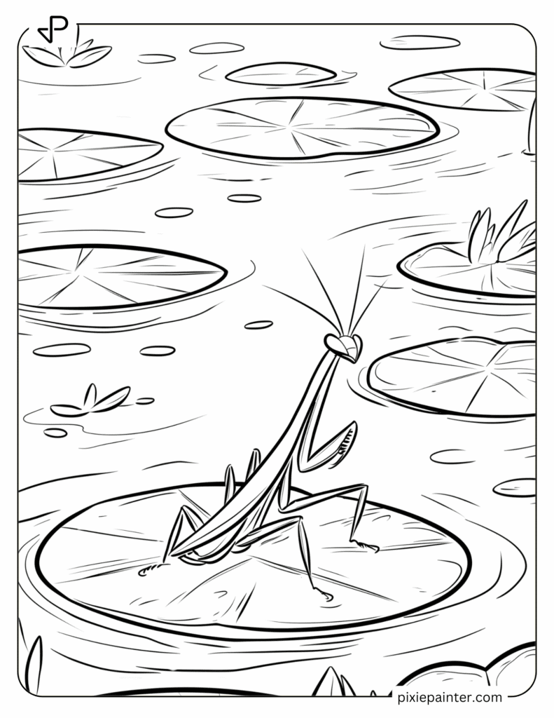 21. Baby Mantis on a Lily Pad