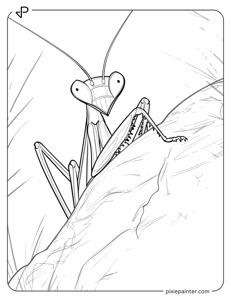 22. Praying Mantis Peeking
