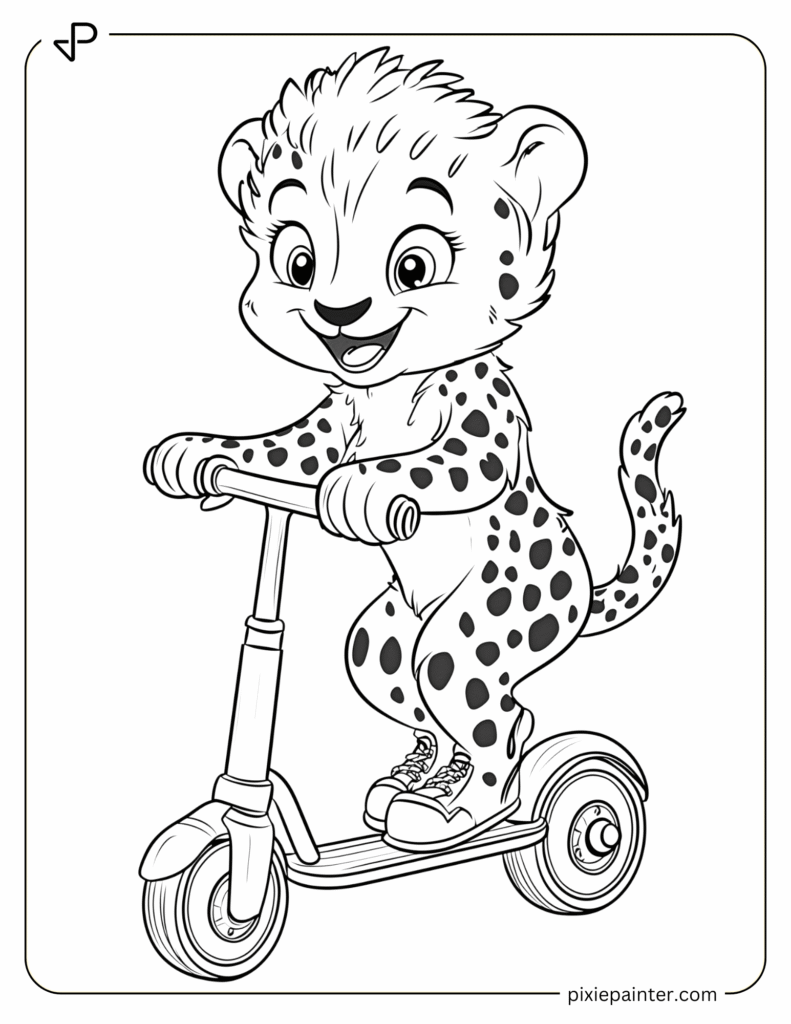 25. Cheetah Riding a Small Scooter