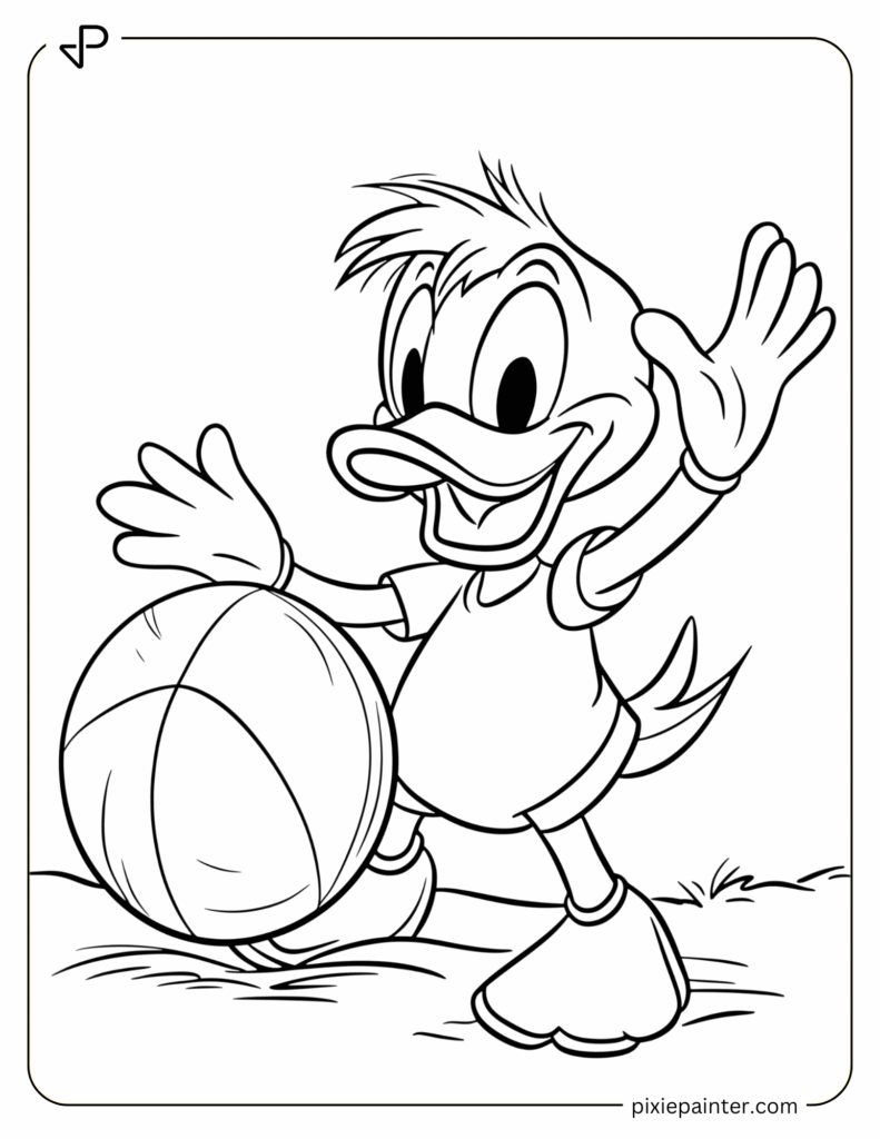25. Donald Duck Playing with a Beach Ball