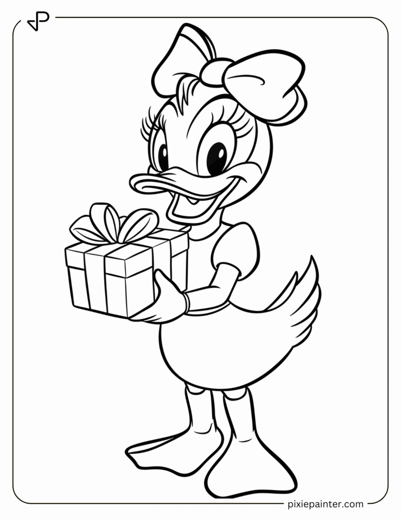 27. Daisy Duck Holding a Gift Box