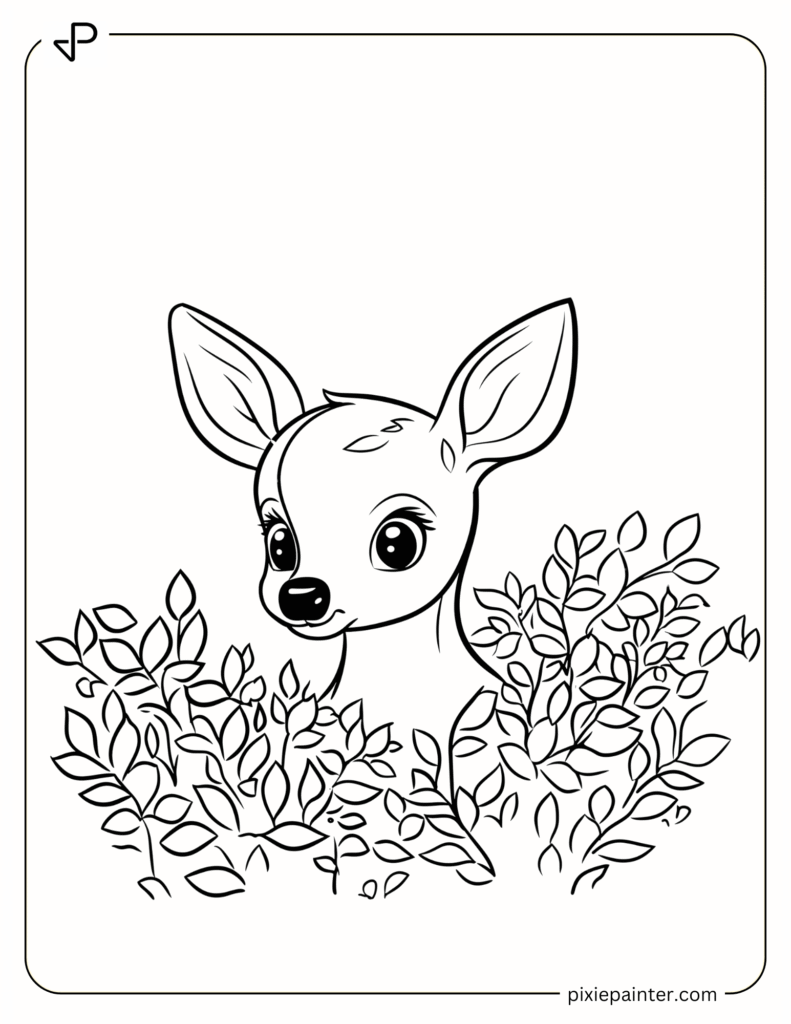 27. Deer Peeking from Bushes