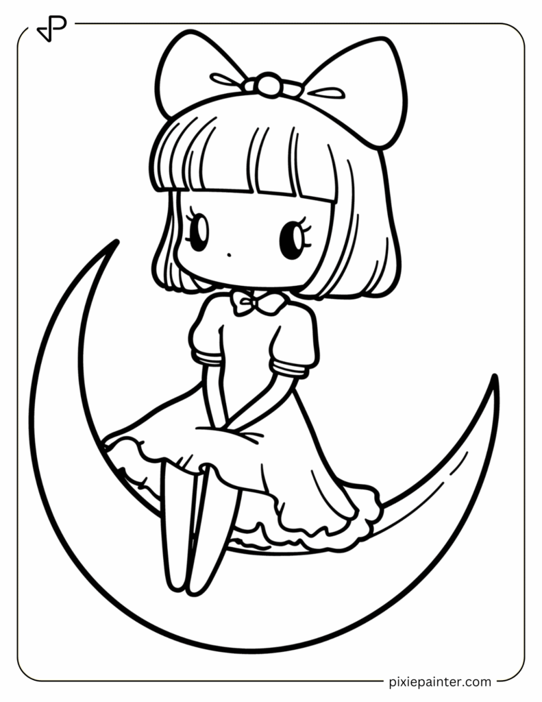 27. Kuromi Sitting on a Crescent Moon