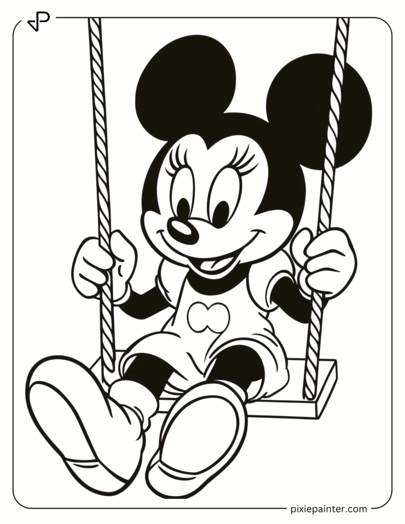 28. Minnie Mouse Sitting on a Swing