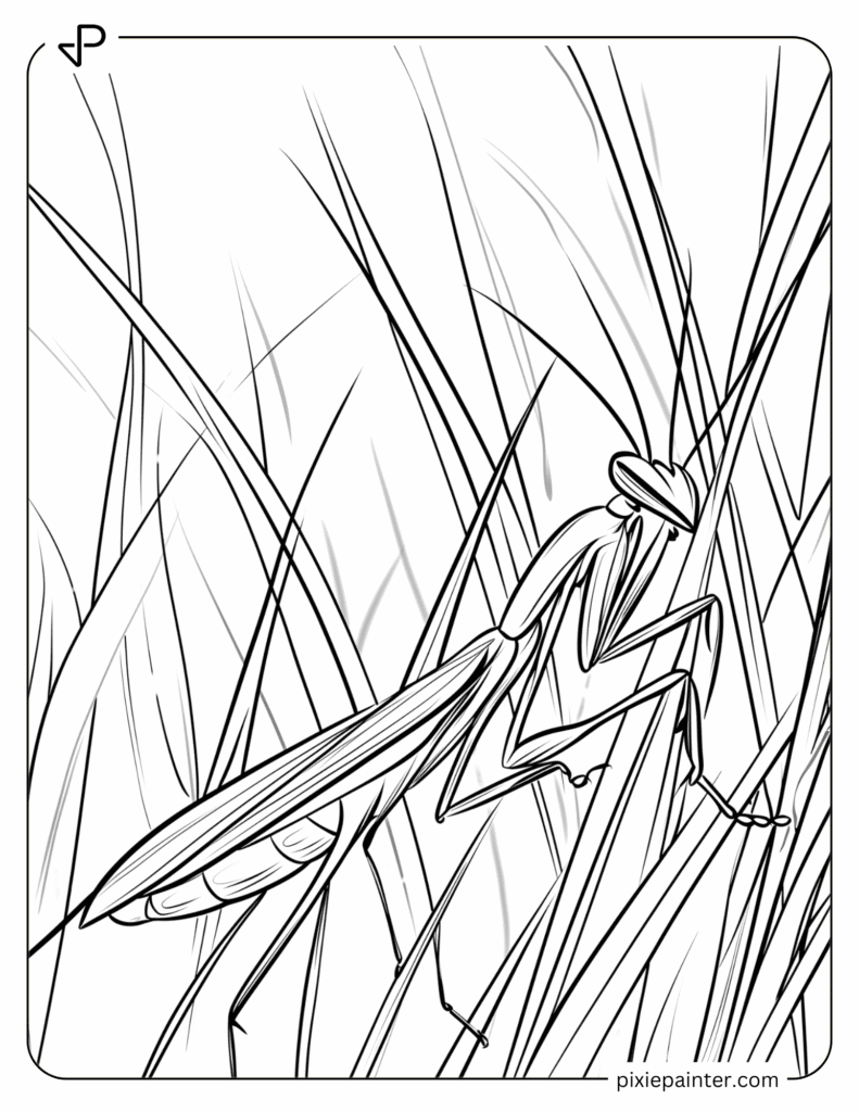 29. Curious Mantis in Tall Grass