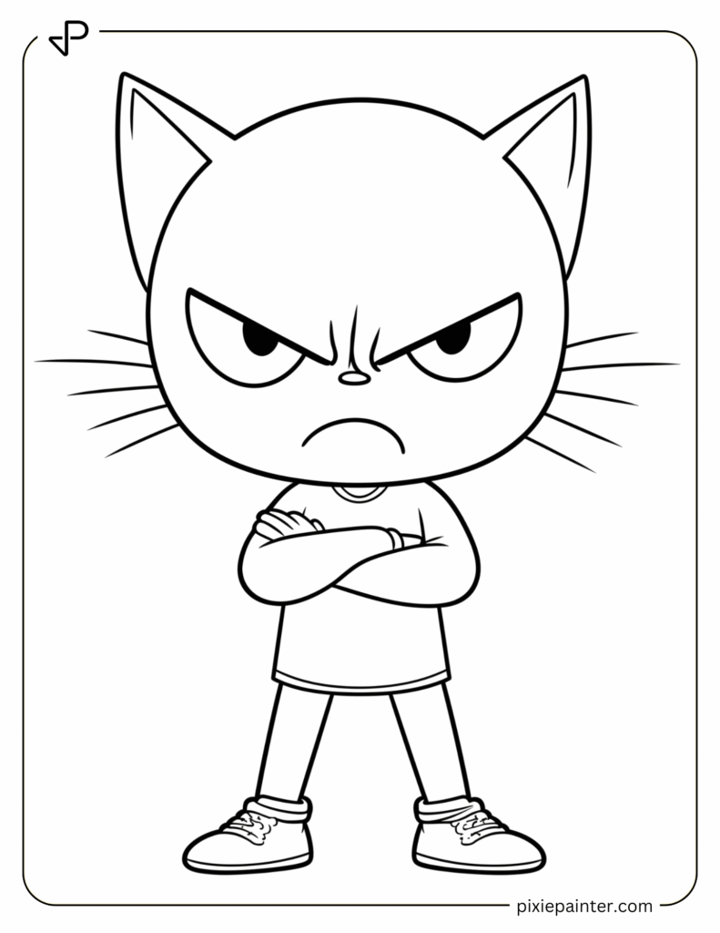 3. Badtz-Maru Crossing His Arms-Sanrio characters coloring pages
