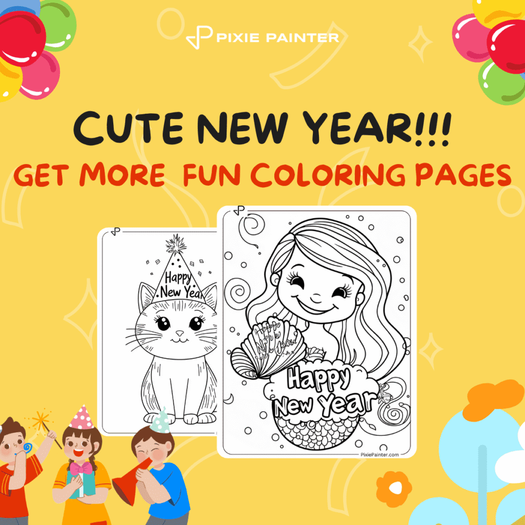 Cute New Year Coloring Pages