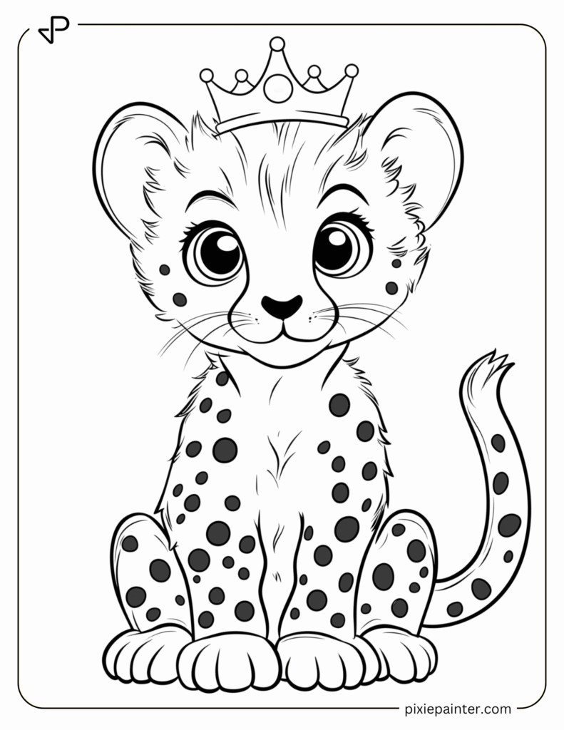 30. Cute Cheetah With a Tiny Crown