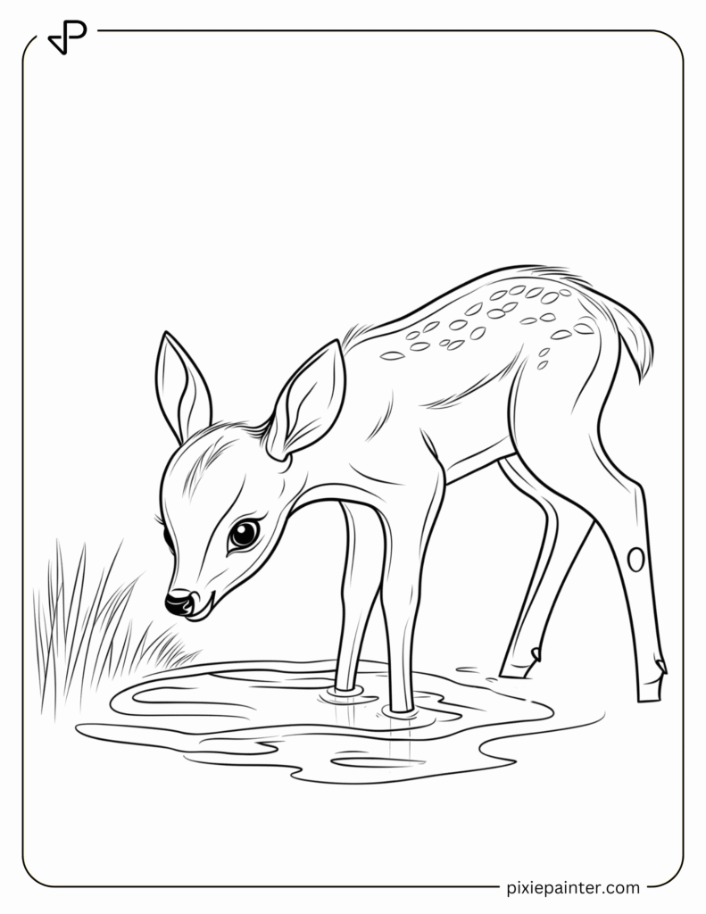 31. Baby Deer Drinking Water