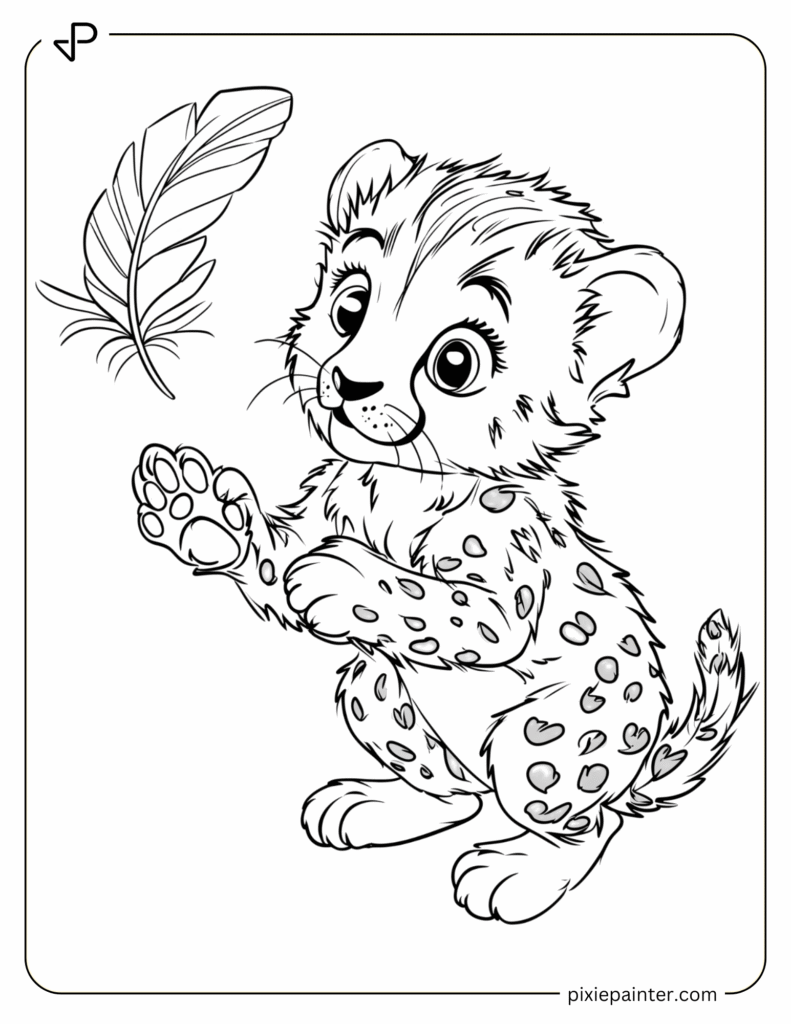 31. Cheetah Playing With a Feather