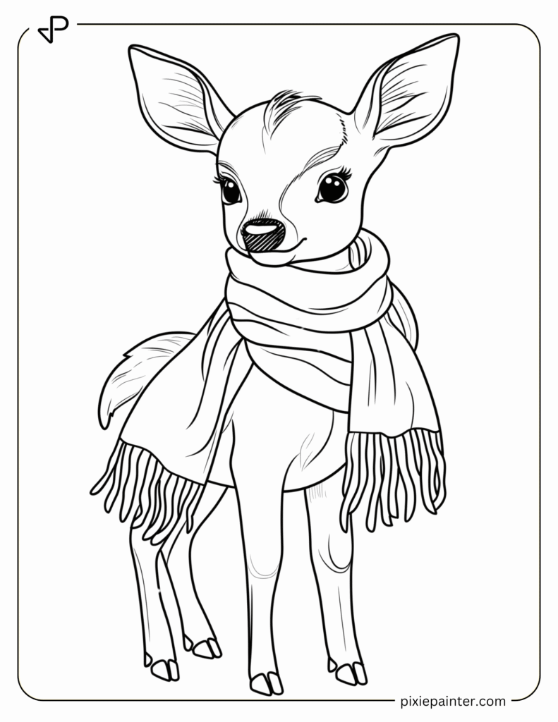 32. Handsome Deer with a Cozy Scarf