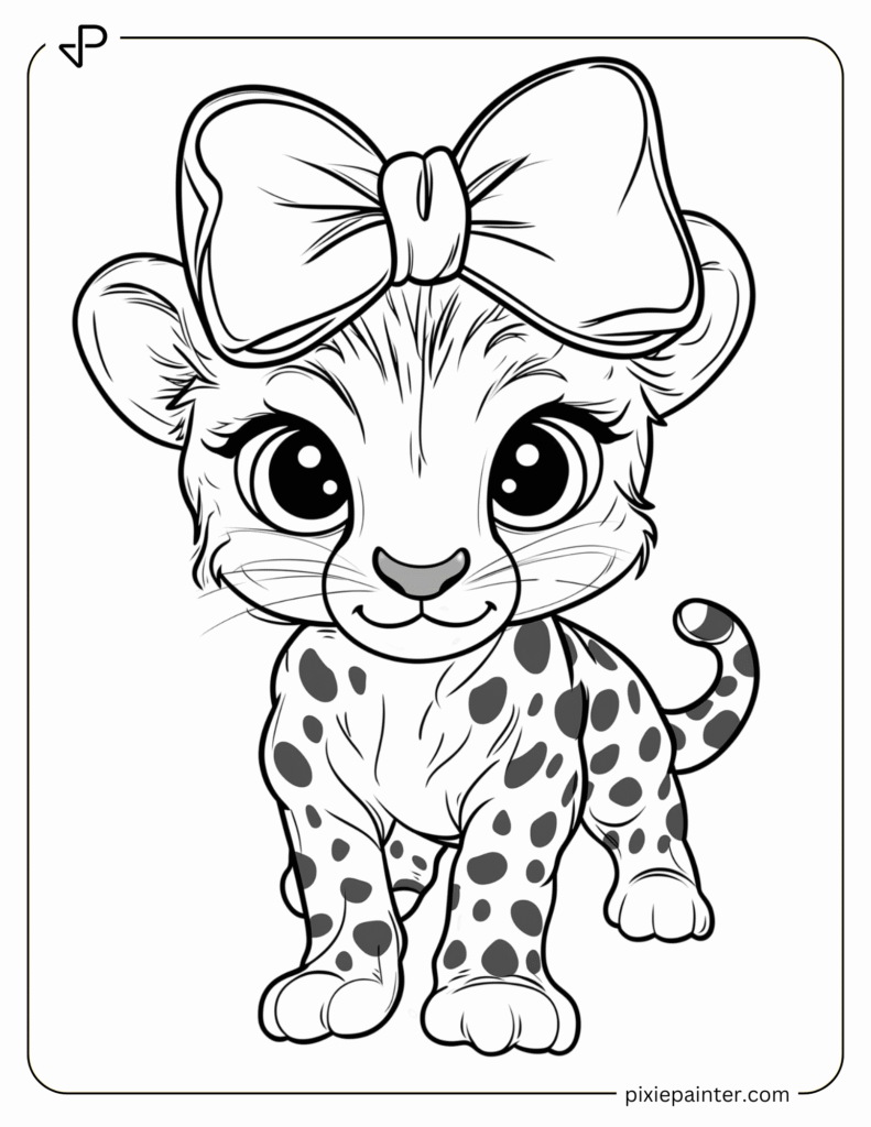 33. Cheetah With a Big Bow on Its Head
