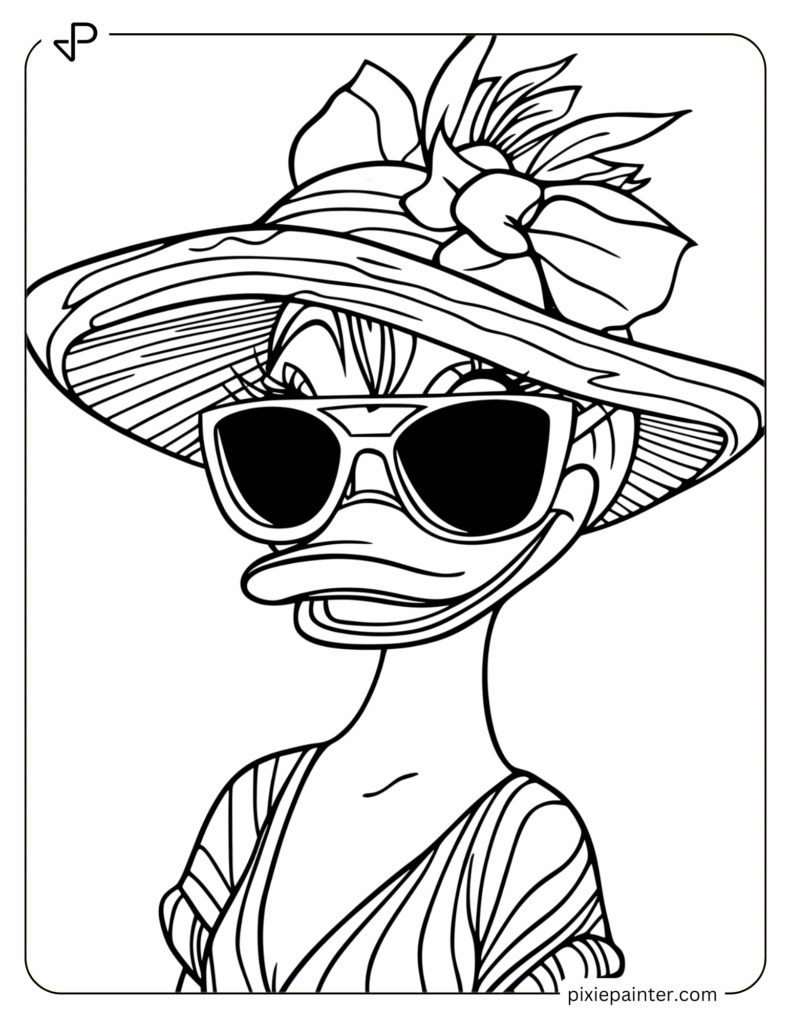 34. Daisy Duck Wearing a Sun Hat