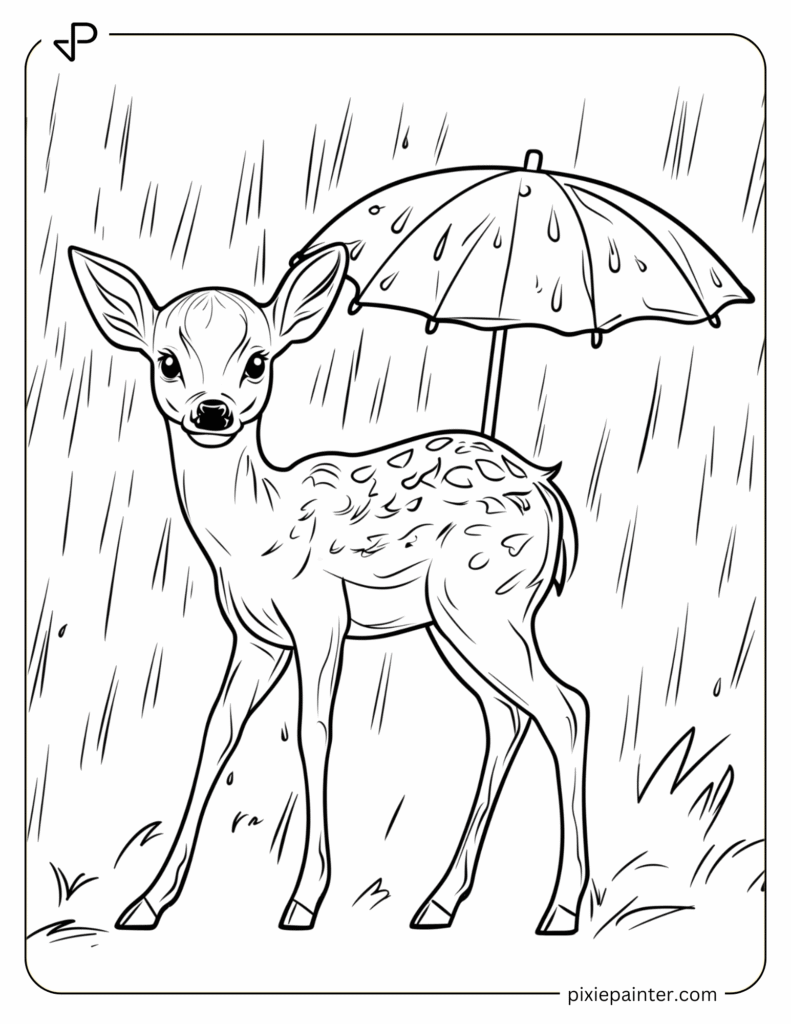34. Deer Under an Umbrella