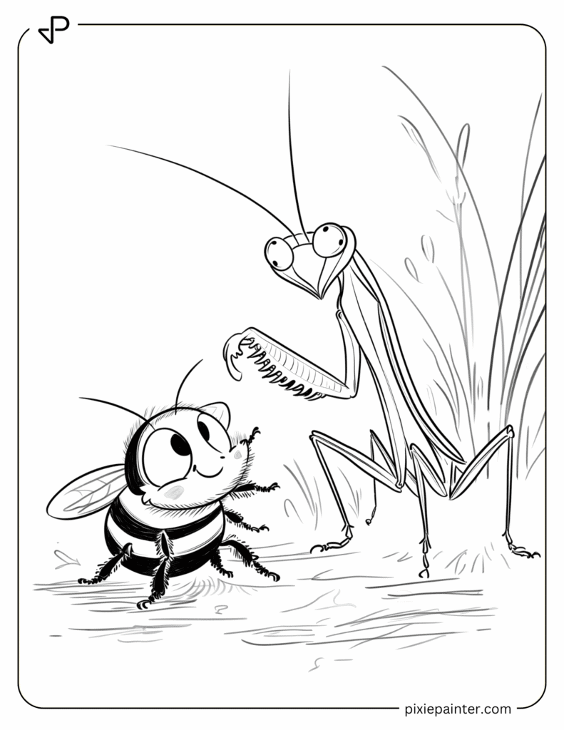 35. Bumblebee and Mantis Friendship