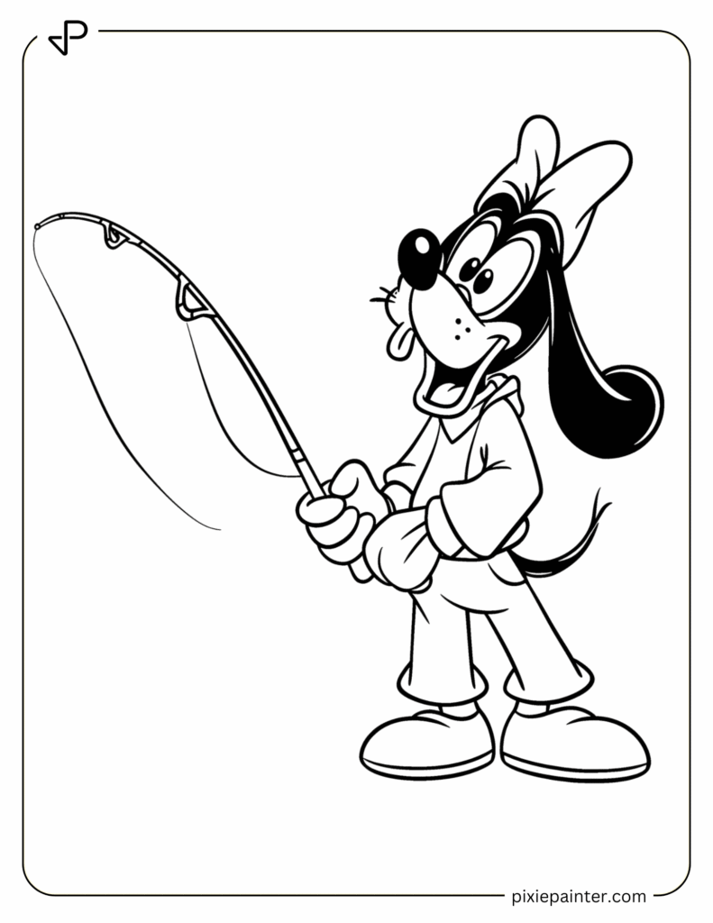 35. Goofy Holding a Fishing Rod