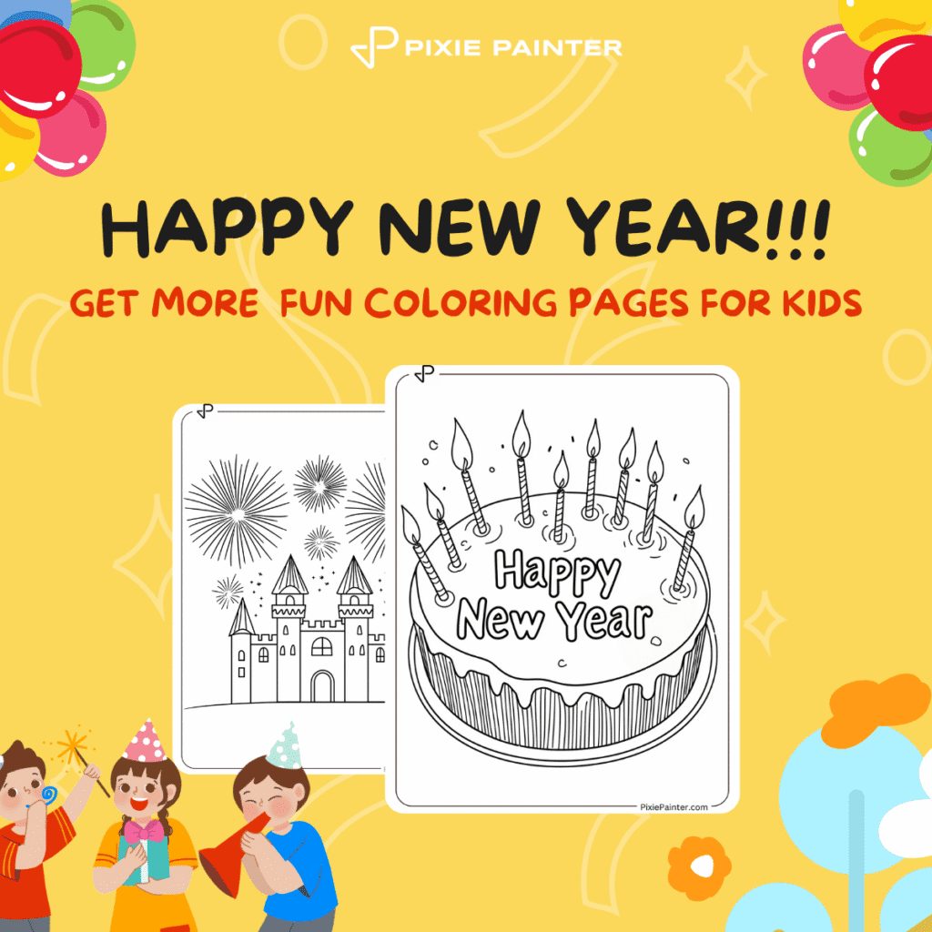New Year Coloring Pages For Kids