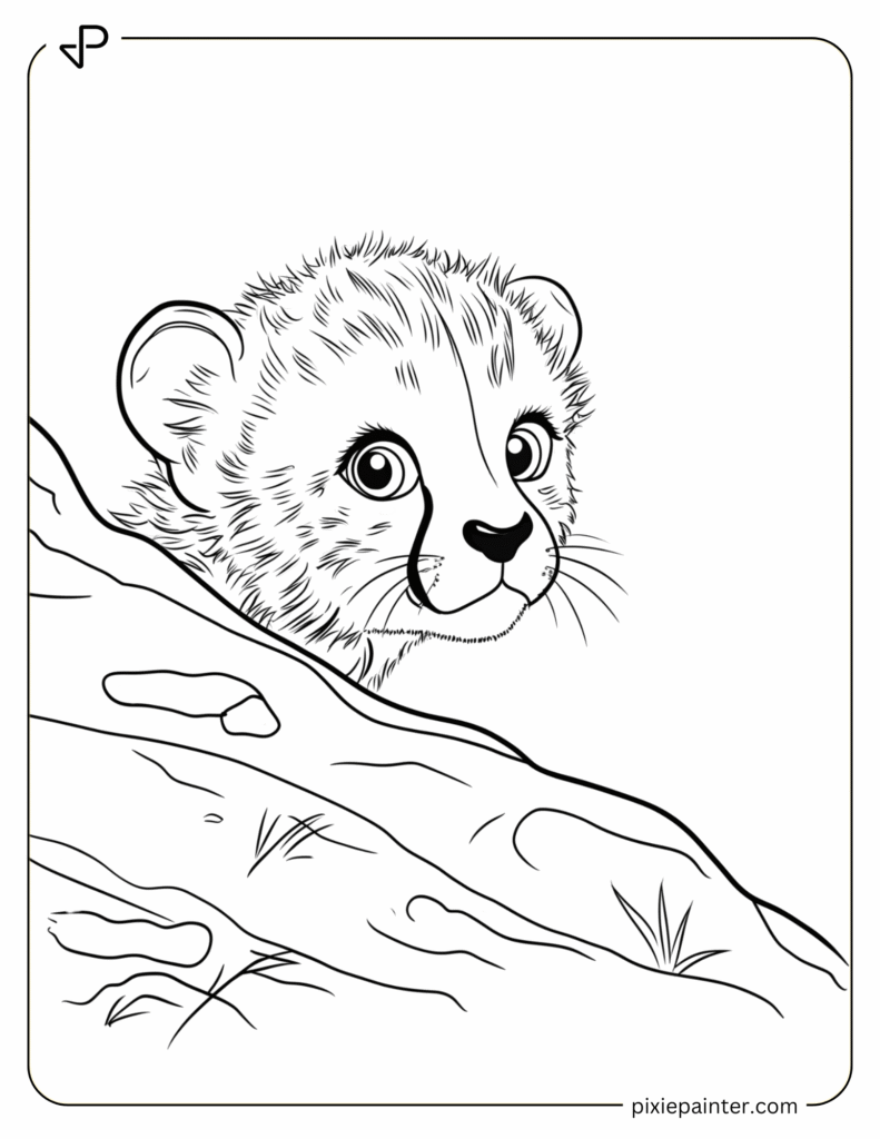 37. Curious Cheetah Peeking From Behind a Rock