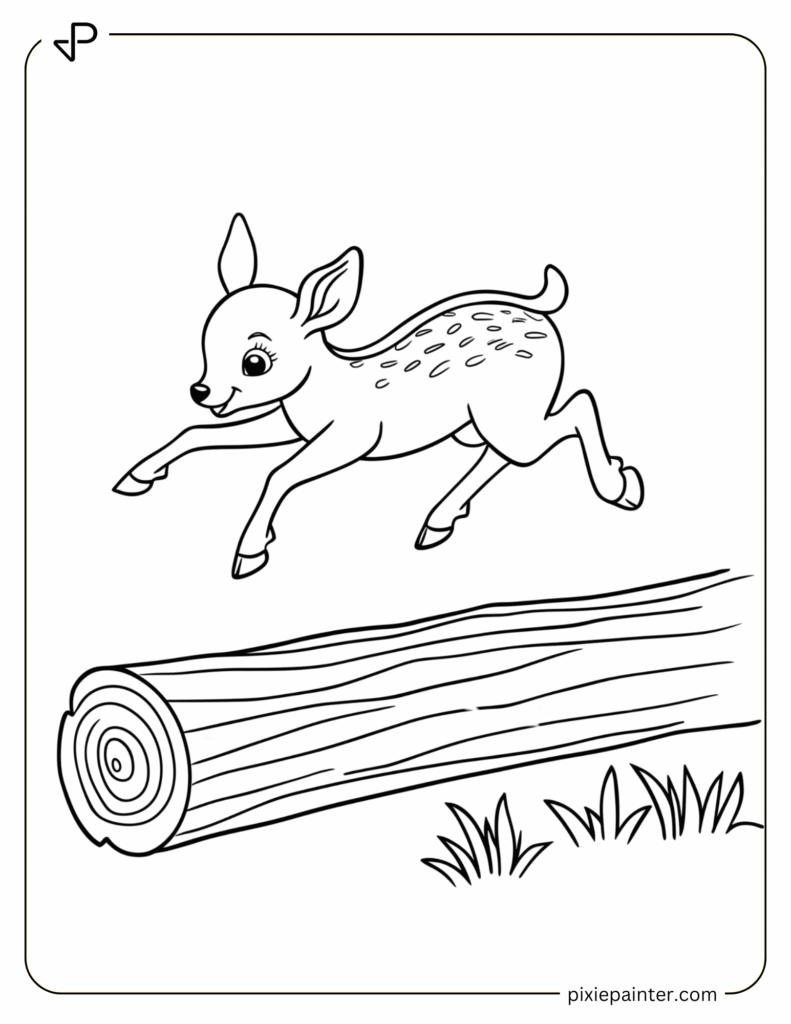 38. Deer Jumping Over a Log