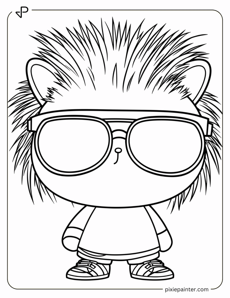 4. Badtz-Maru with Sunglasses-Sanrio characters coloring pages