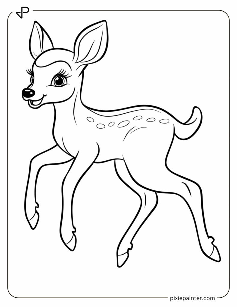 4. Playful Baby Deer- coloring pages