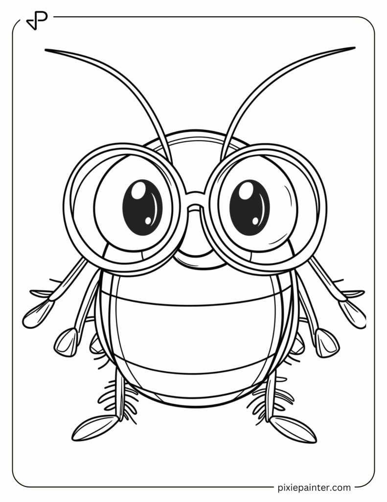 5. Cockroach With Big Glasses -Coloring Pages