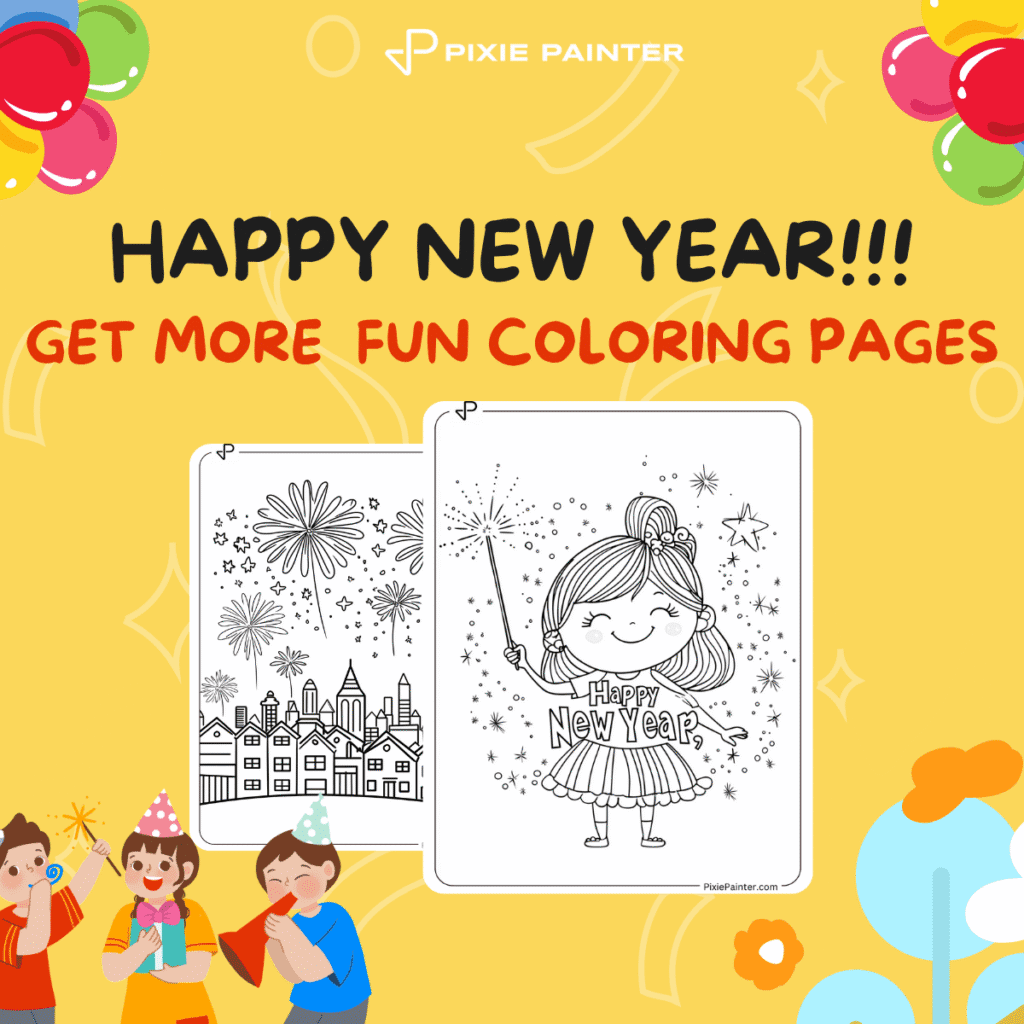 Happy New Year Coloring Pages