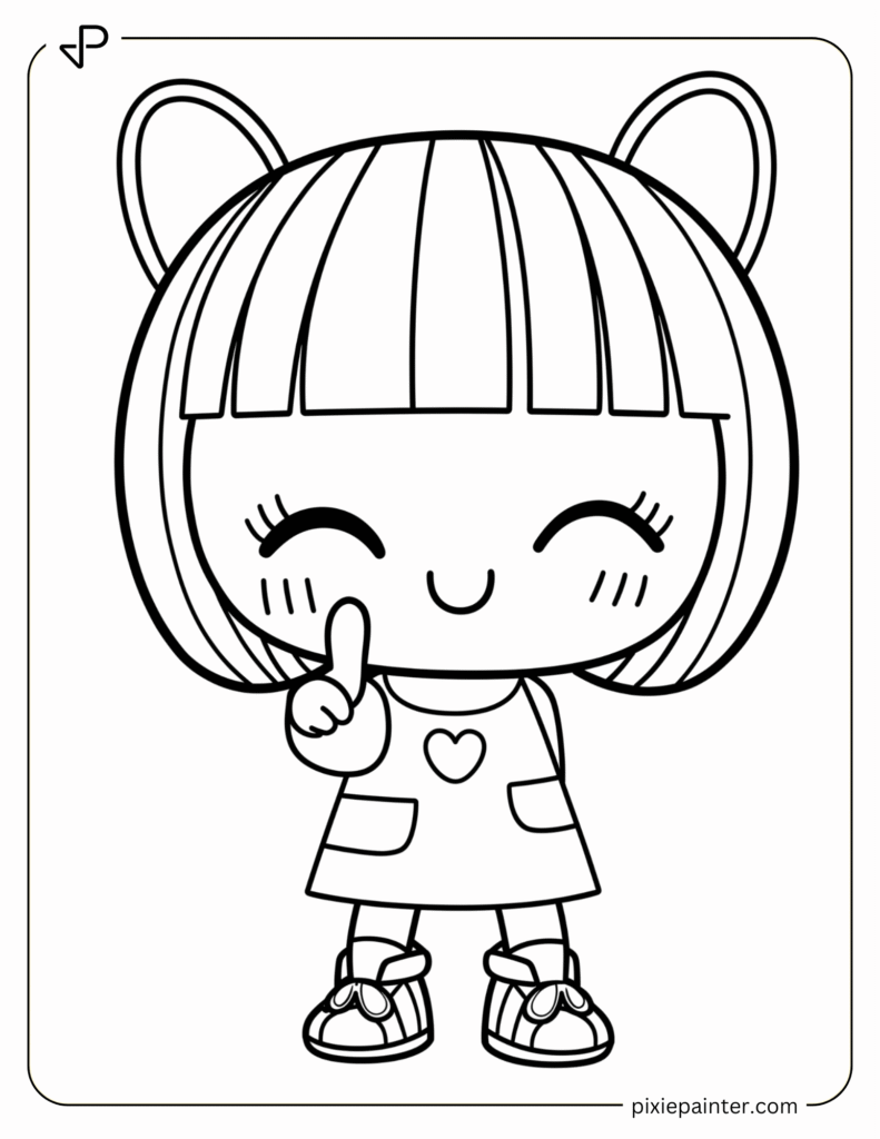 6. Kuromi Winking Playfully-Sanrio characters coloring pages