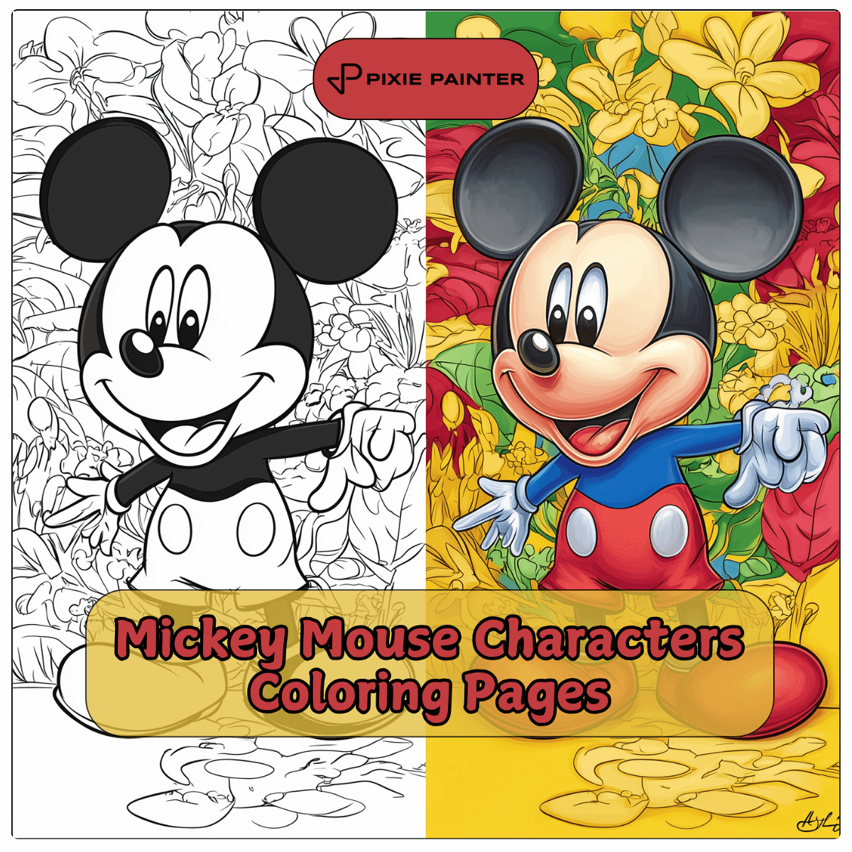 Mickey Mouse Characters Coloring Pages