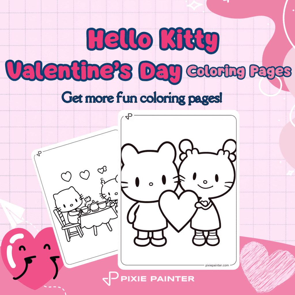 Hello Kitty Valentine's Day Coloring Pages