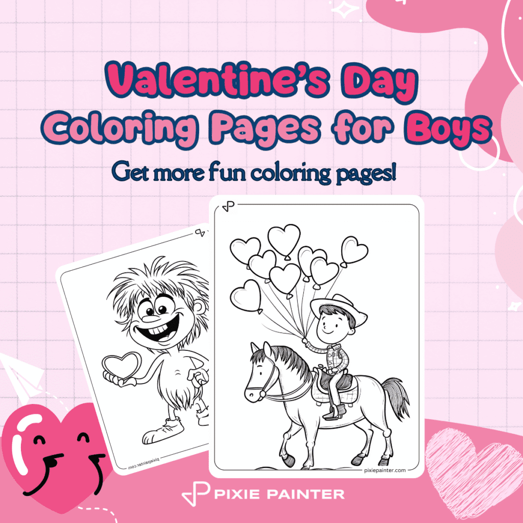 Valentine's Day Theme Coloring Pages for Boys