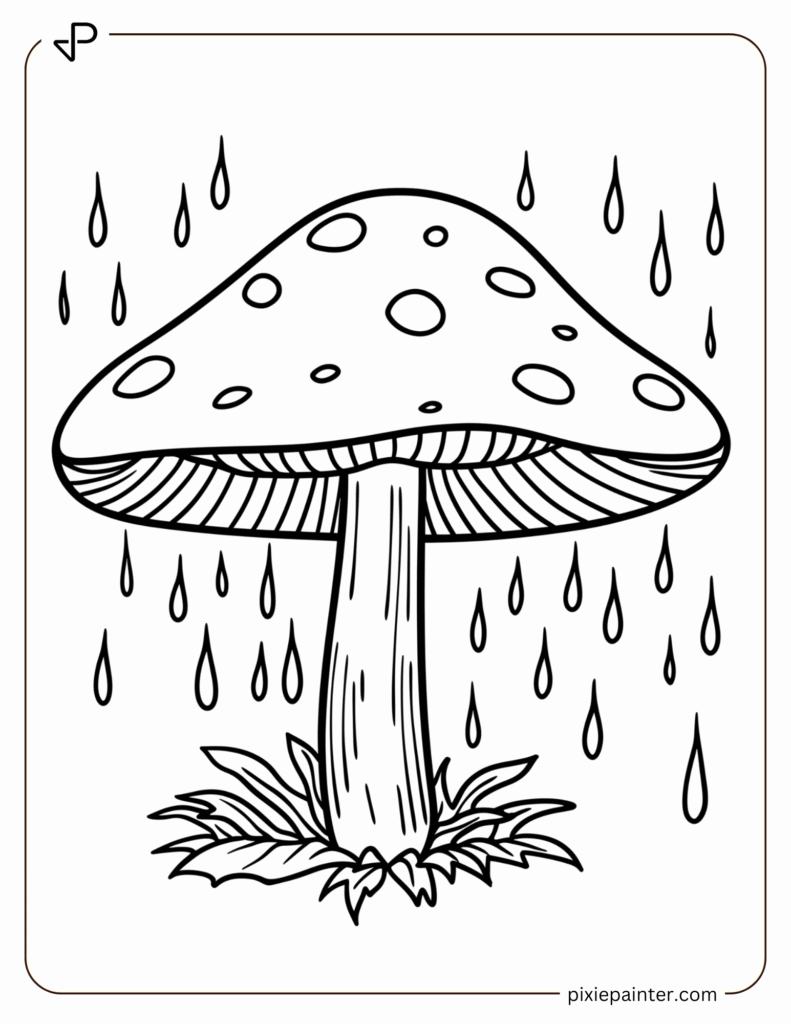 13. Small Mushroom Growing in March Rain