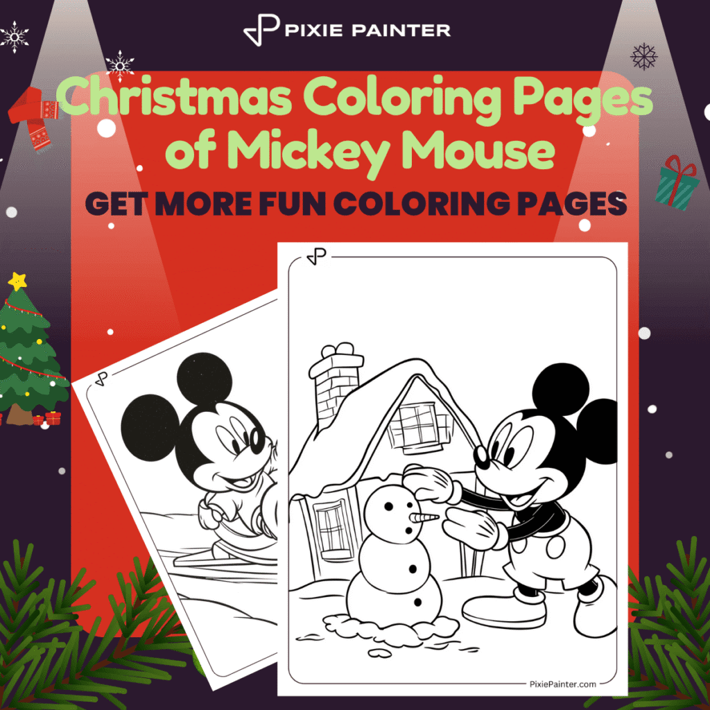 Christmas Coloring Pages of Mickey Mouse