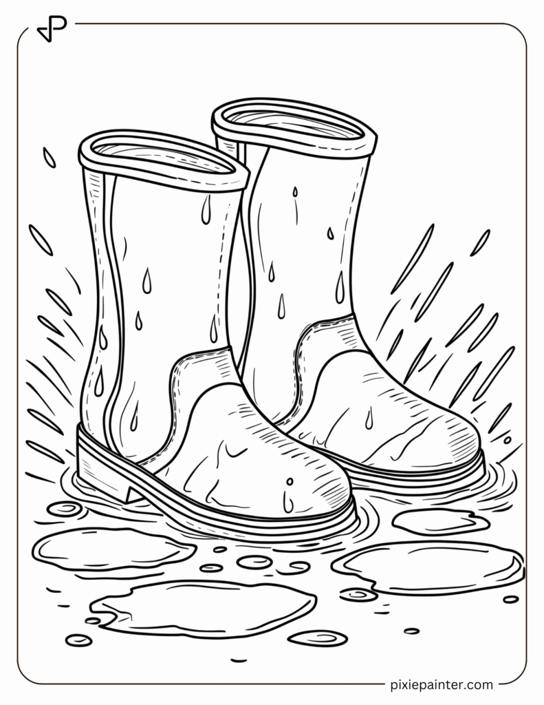 20. Cute Boots Splashing in March Puddles