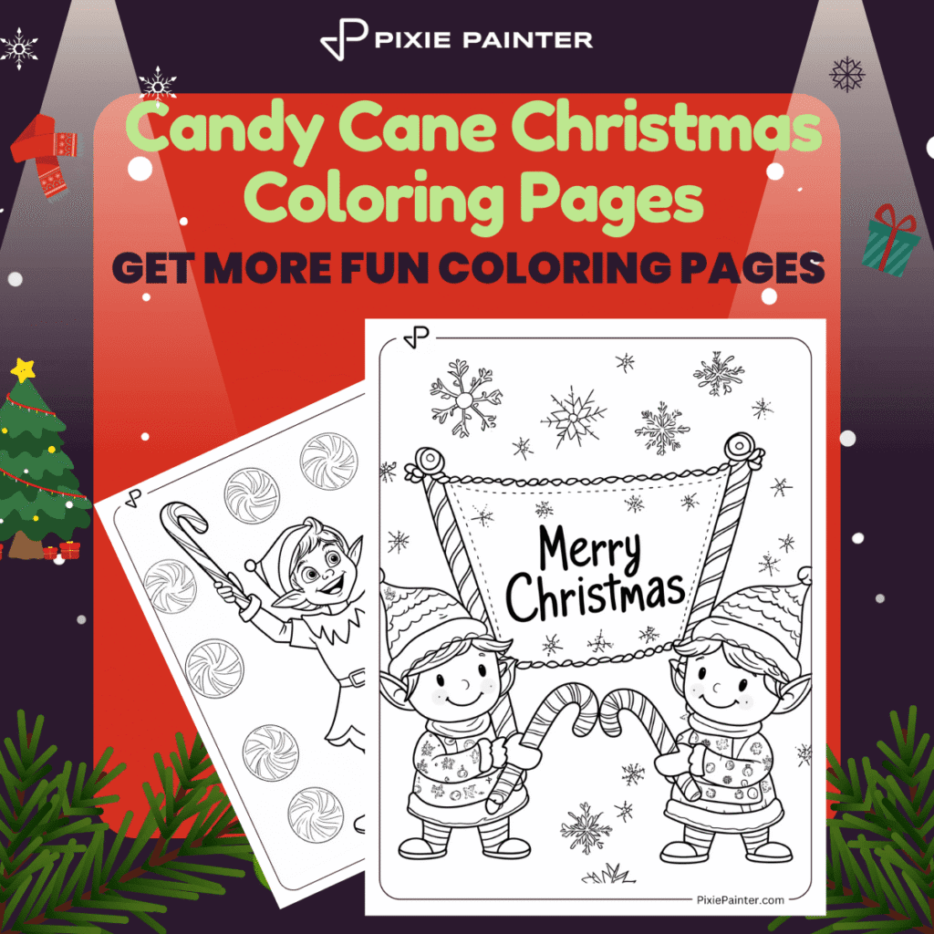 Candy Cane Christmas Coloring Pages