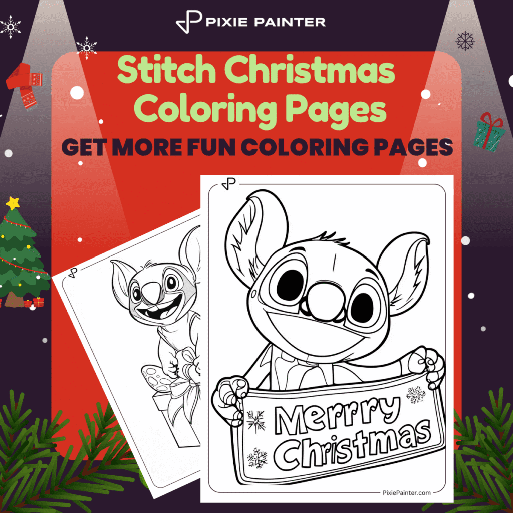 Stitch Christmas Coloring Pages