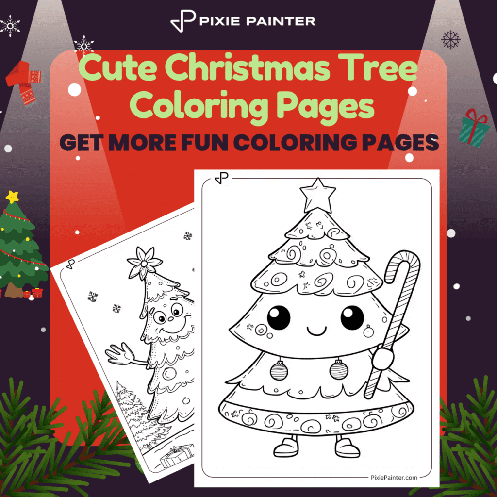 Cute Christmas Tree Coloring Pages