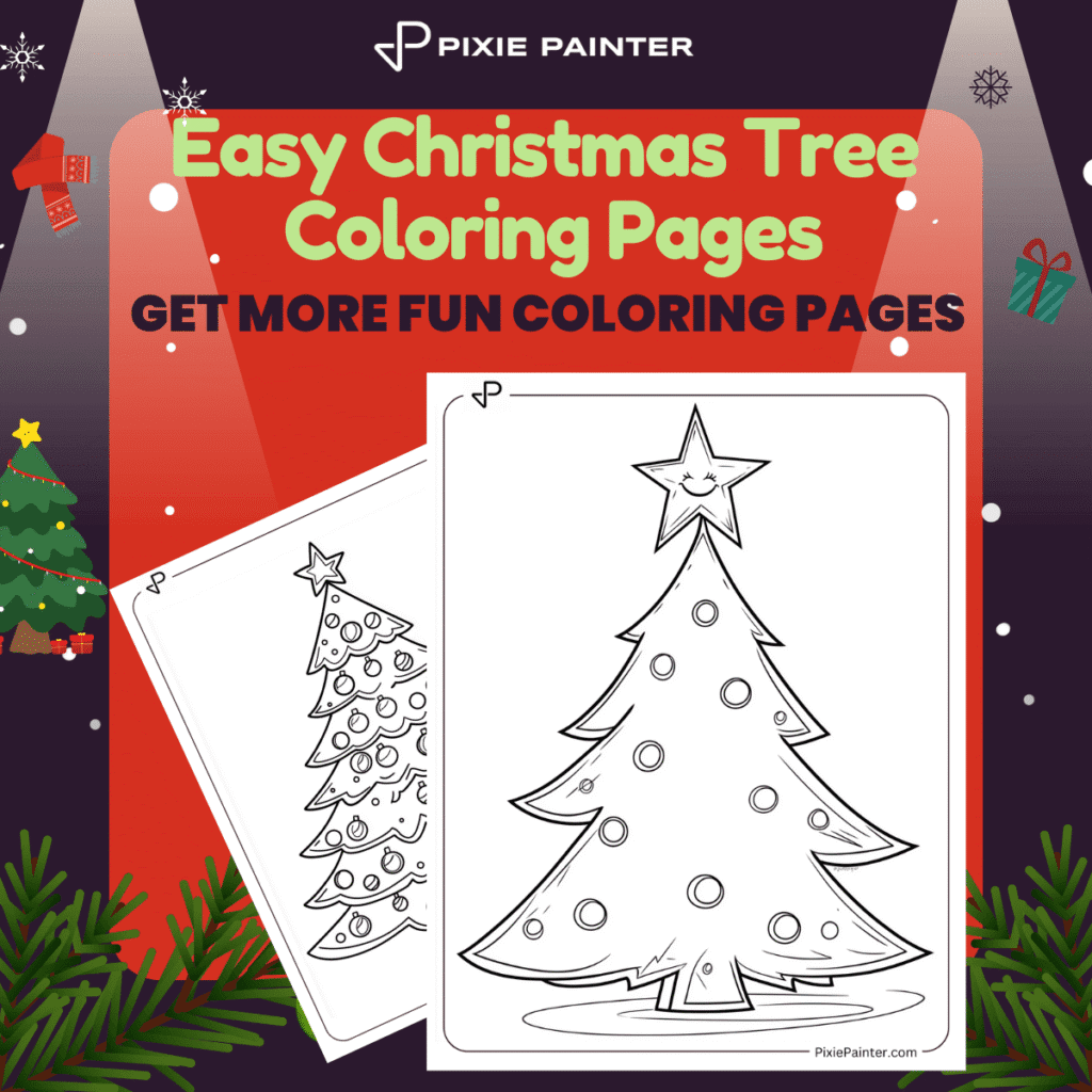 Easy Christmas Tree Coloring Pages