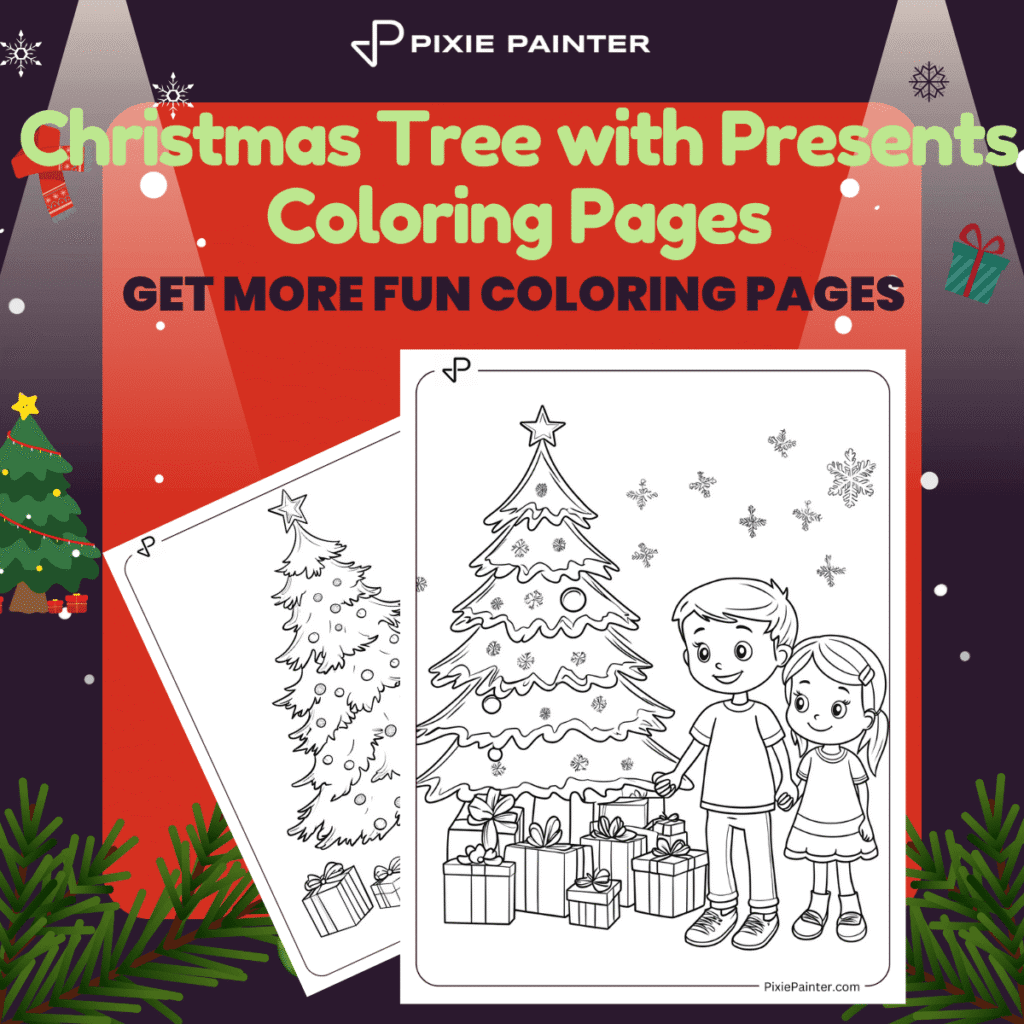 Christmas Tree with Presents Coloring Pages
