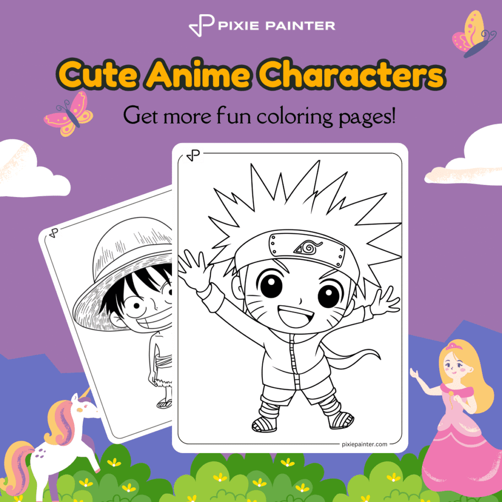 Cute Anime Characters Coloring Pages