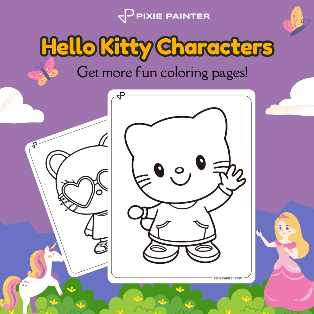 Hello Kitty Characters Coloring Pages