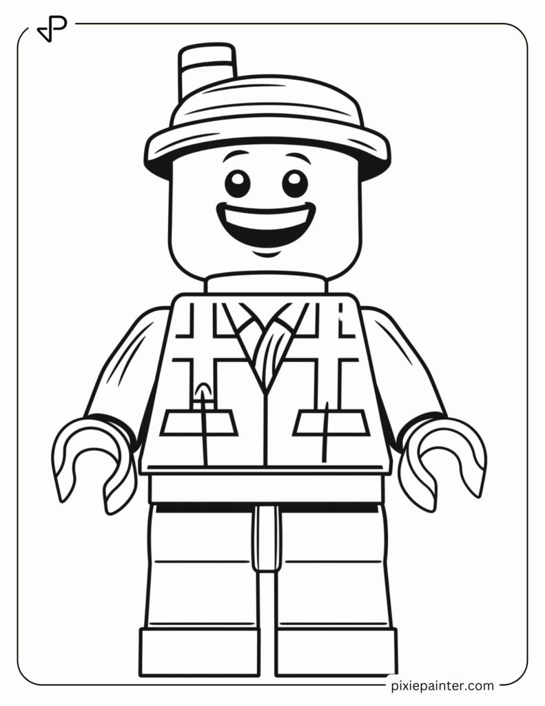 1. LEGO Boy Smiling -Character coloring pages