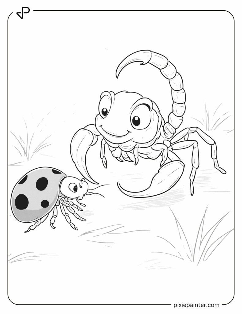 10. Cute Scorpion Playing With A Ladybug