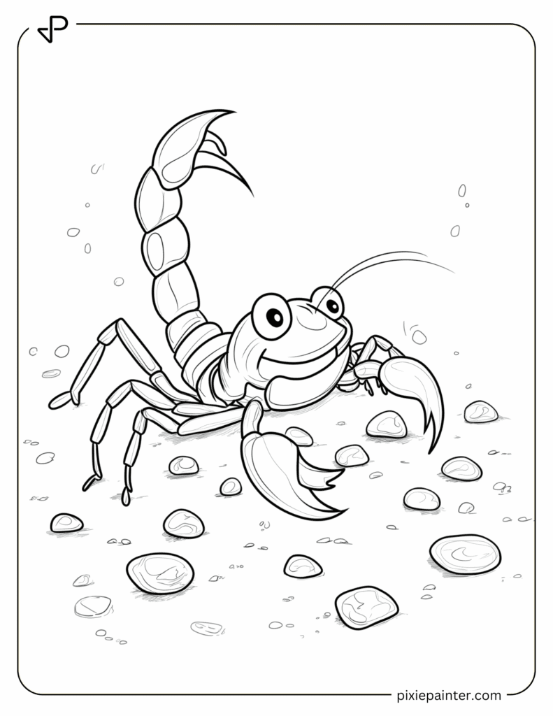 11. Cartoon Scorpion Crawling Through Sand